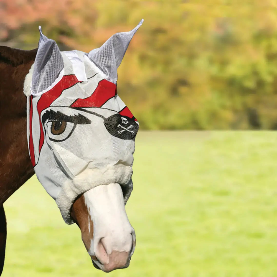 🏆 50K+ SOLD (Horse Lovers)🐴Dura-Mesh Grandpa Fly Mask with Funny Pattern Horse Fly Mask