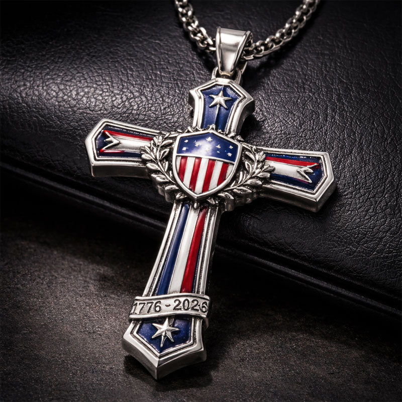 ๐บ๐ธโ๏ธ 50th Anniversary Patriotic Cross Necklace โ Faith & Freedom