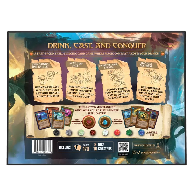 🧙♂️ Wizards Tavern – Chaotic Fantasy Drinking Game – D&D Themed Party Fun with Dice & Spells 🍺