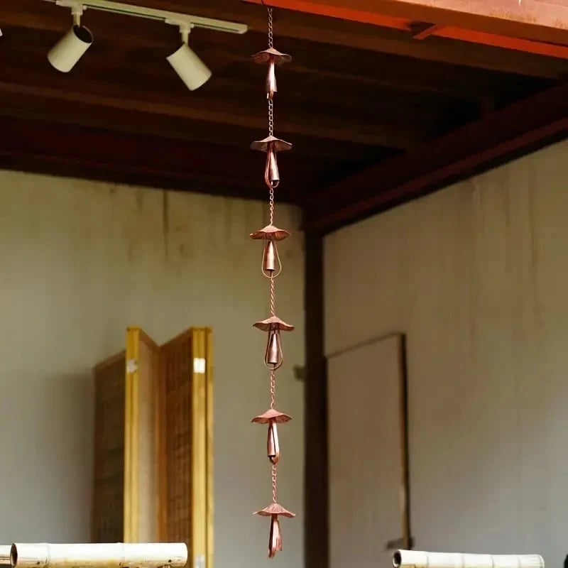 đ„Hot Sale 49% OFFđ Vintage Iron Mushroom Rain Chain | Rustic Outdoor Decor & Wind Chime