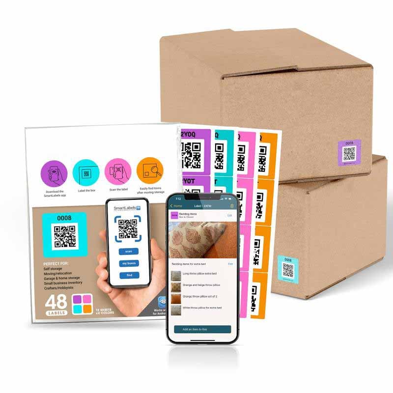 🏆35K+ SOLD! Original Color-Coded Scannable QR Labels (48 Pack)