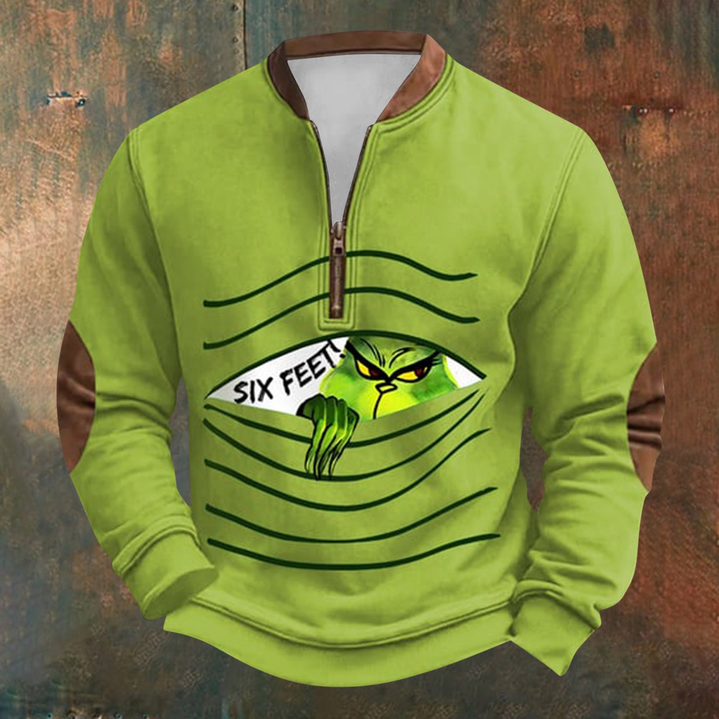 Unisex Long Sleeve Half-zip Crew Neck Sweatshirt - Random Style