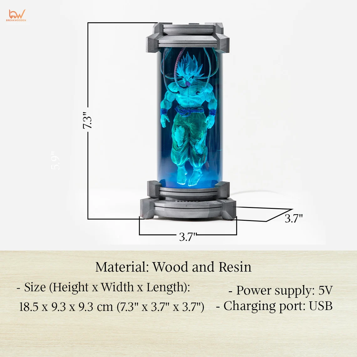 🔥LAST DAY 49% OFF -Dragon Ball Goku Diorama Anime Resin Lamp