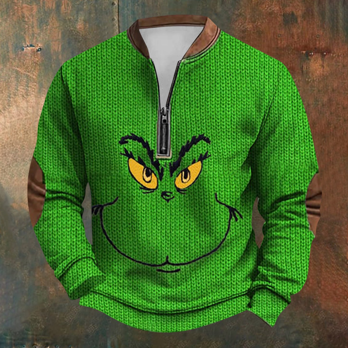 Unisex Long Sleeve Half-zip Crew Neck Sweatshirt - Random Style