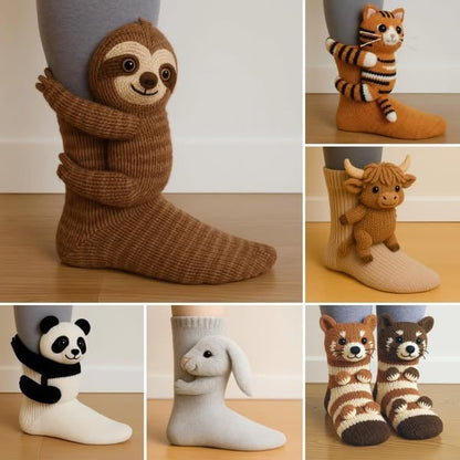 🎅Christmas Eve Sale 49% OFF🧦Hand Crocheted 3D Animal Socks