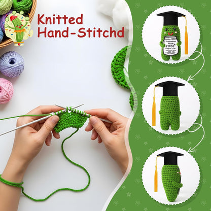 🎓🥒Funny Graduation Pickle – Handmade Crochet Grad Gift🧶🎁