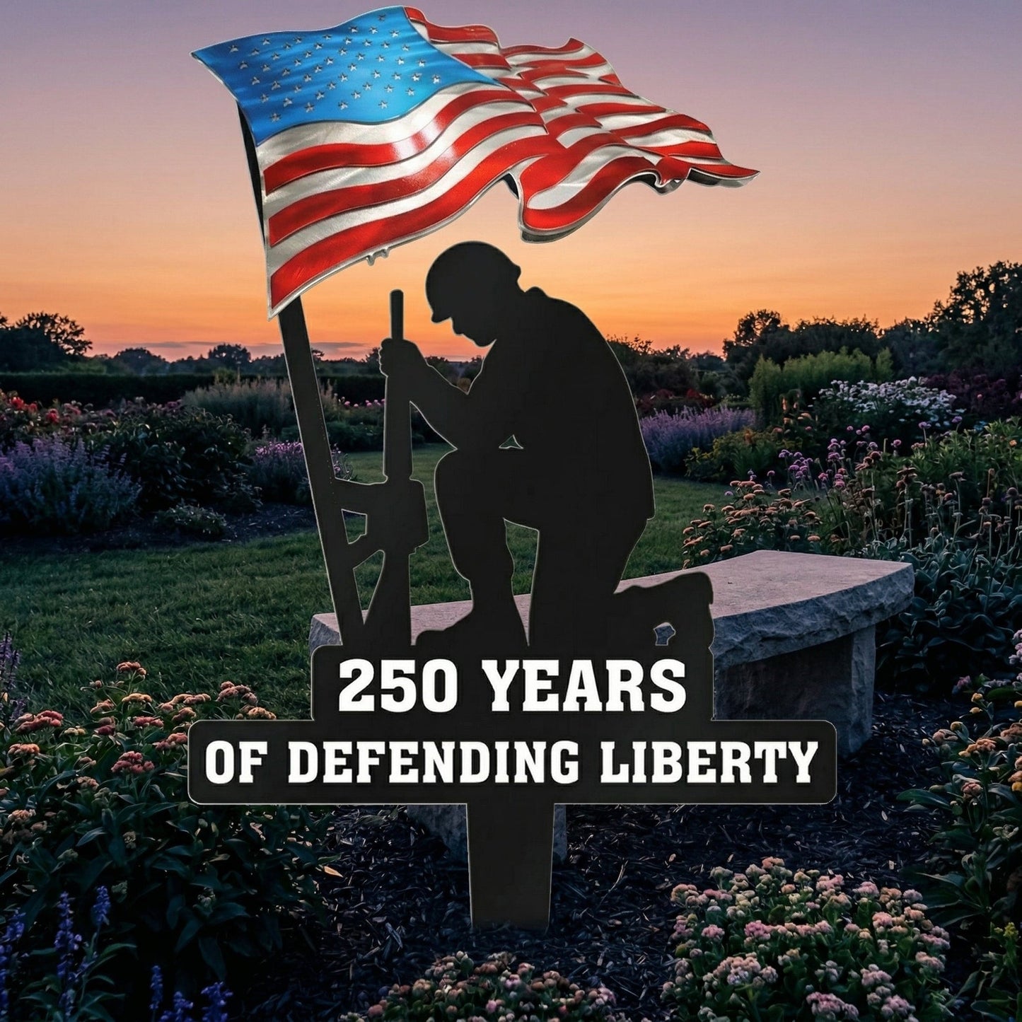 🥇 250 Years of Defending Liberty Metal Garden Stake
