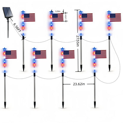 🔥Last Day 49% OFF -🔥MADE IN USA-8-Piece Flag Light Set🔥 – 4th of July Decorations✨