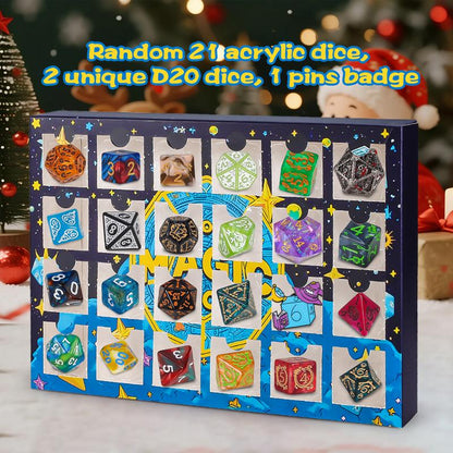 🎄🎲2025 Christmas Dice Advent Calendar -with 24 holes Include Badge