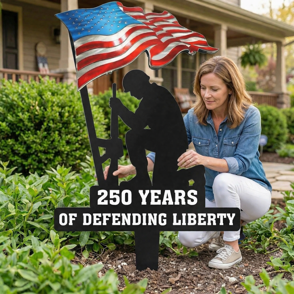 🥇 250 Years of Defending Liberty Metal Garden Stake