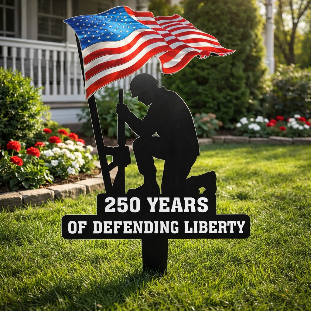 🥇 250 Years of Defending Liberty Metal Garden Stake