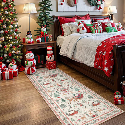 🎄🔥Soft Christmas Tree Santa Claus Carpet Runner