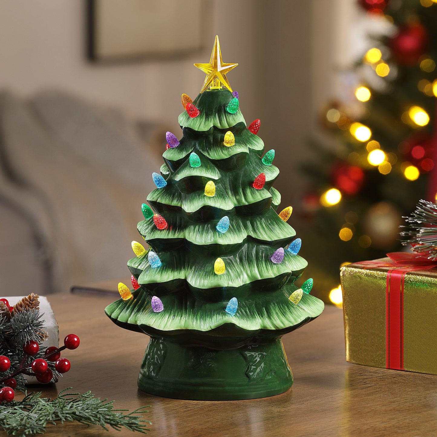 12 in. Nostalgic Ceramic Tree - Green