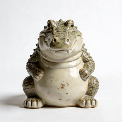 🐊  Chubby Mini Crocodile Resin Figurine – Cute Desk Pet & Cozy Home Decor Accent