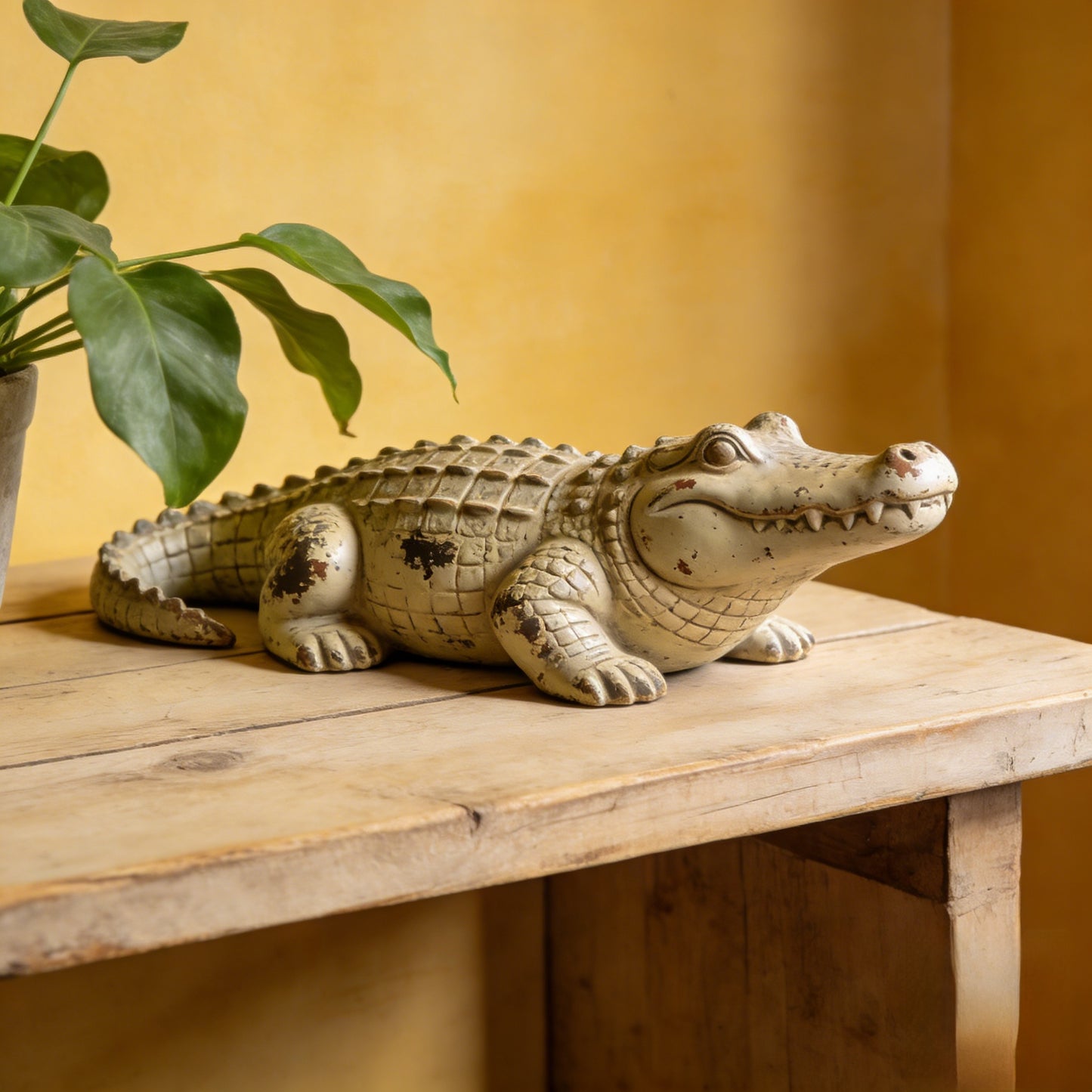 🐊  Chubby Mini Crocodile Resin Figurine – Cute Desk Pet & Cozy Home Decor Accent