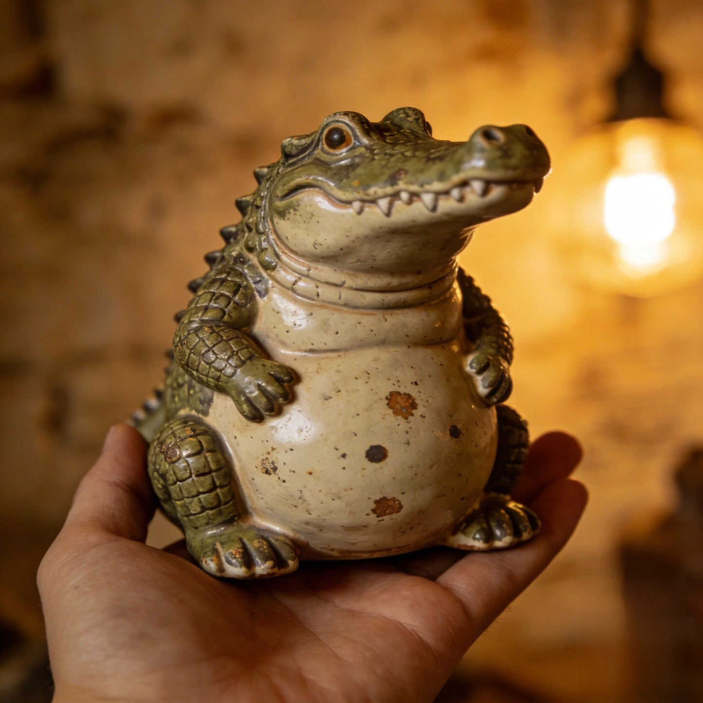 🐊  Chubby Mini Crocodile Resin Figurine – Cute Desk Pet & Cozy Home Decor Accent