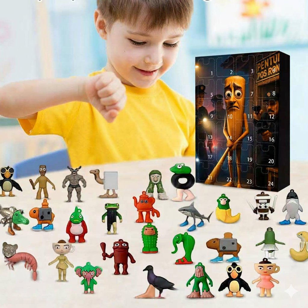 🎁 Last Day 50% OFF 🔥 Italian Brainrot Toys Countdown 24 Days Advent Calendar, Tung Tung Tung Advent Calendar