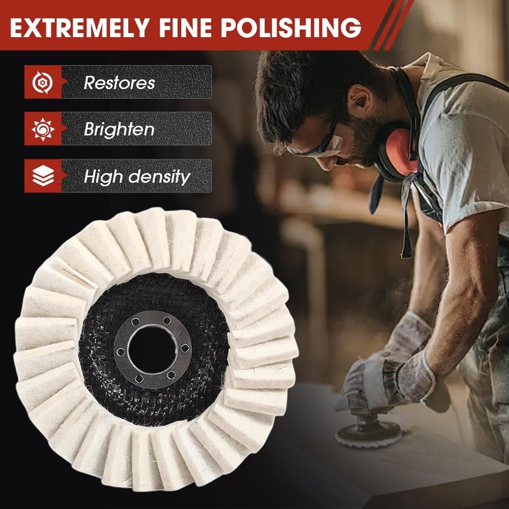 🔥Premium Wool Felt Polishing Flap Disc for Angle Grinders – Effortless Mirror Finish
