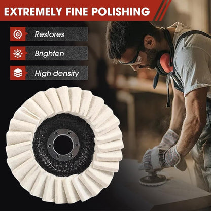 🔥Premium Wool Felt Polishing Flap Disc for Angle Grinders – Effortless Mirror Finish