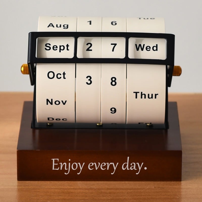 Personalized Wooden Rotating Perpetual Calendar