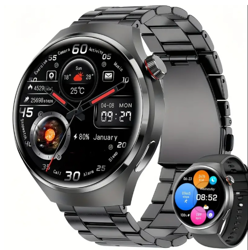 Black (Rubber Strap+Steel Strap)
