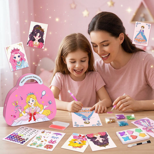 Special Diamond Painting & Princess Book Makeup Craft Kits Foil Art Books Set Play on Paper for Girl Handcraft Easter Gifts
