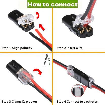 Fast-Fit 2-Pin Double-Wire Plug-in Connectors）