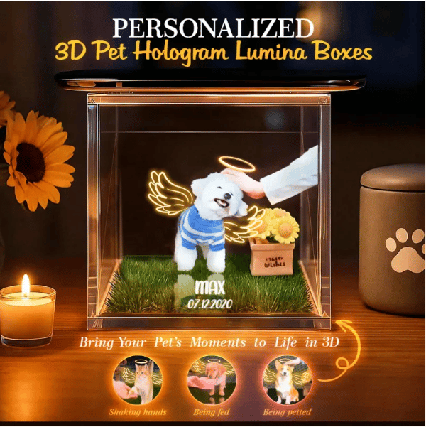 The Best Gift of Reunion🎁3D Pet Holographic House Custom Pet Memorial Display Crystal(Includes software)