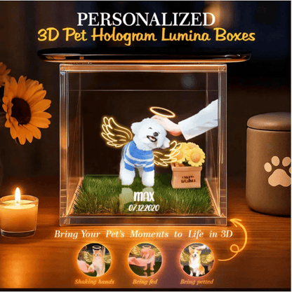 The Best Gift of Reunion🎁3D Pet Holographic House Custom Pet Memorial Display Crystal(Includes software)