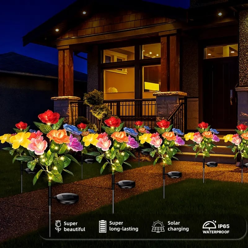 🎁Last Day Promotion 60% OFF🔥☀️2026 NEW Solar Simulated Garden Lights,upgraded solar panels, IP65 dustproof and waterproof