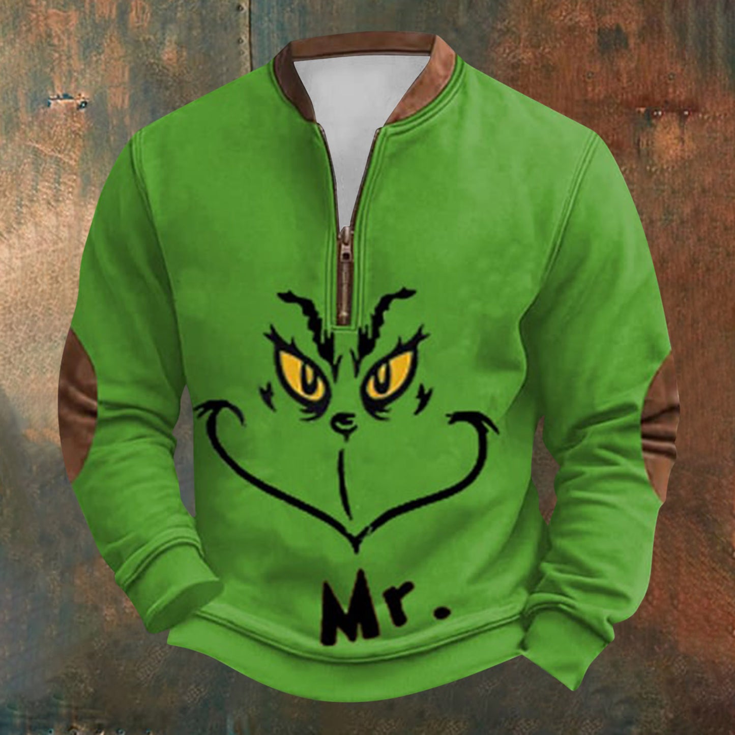 Unisex Long Sleeve Half-zip Crew Neck Sweatshirt - Random Style