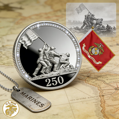 U.S. Marine Corps 250th Anniversary Proof 🥈 Coin-Brilliant Uncirculated