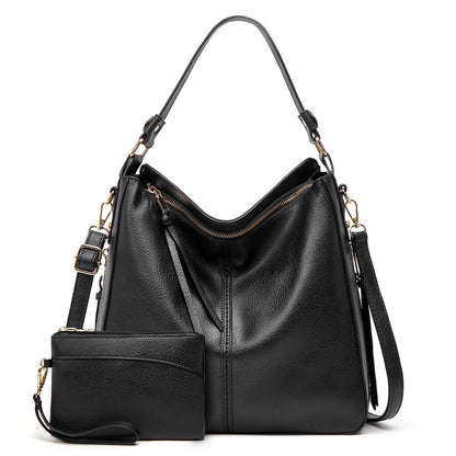 Luxury Leather Hobo Anti-Theft Handbag + FREE Pouch Wallet