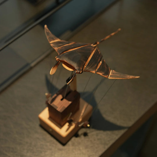 🔥Black Friday Hot Deals Upgraded Version Handmade Wooden Electric Bionic Manta Ray Ornament