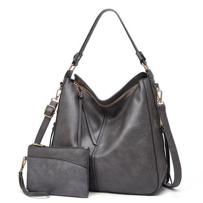 Luxury Leather Hobo Anti-Theft Handbag + FREE Pouch Wallet