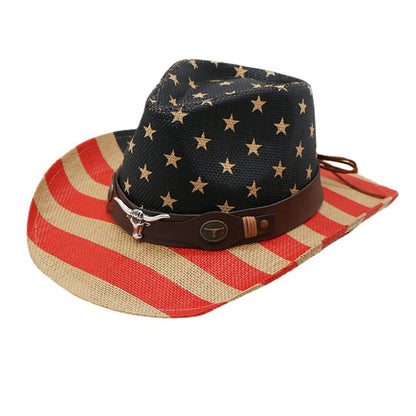 VINTAGE Cowboy & Cowgirl USA Flag Hat - (unisex)