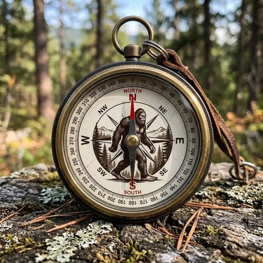 🌲Last Day Promo: 49% OFF 🧭 Bigfoot Adventure Compass – Sasquatch Explorer Gift for Men, Camping & Hiking Gear