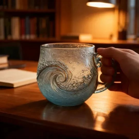 🎄Christmas Best Gifts🔥Unique Handcrafted Sea Glass Ocean Wave Mug🎁Free Gifts