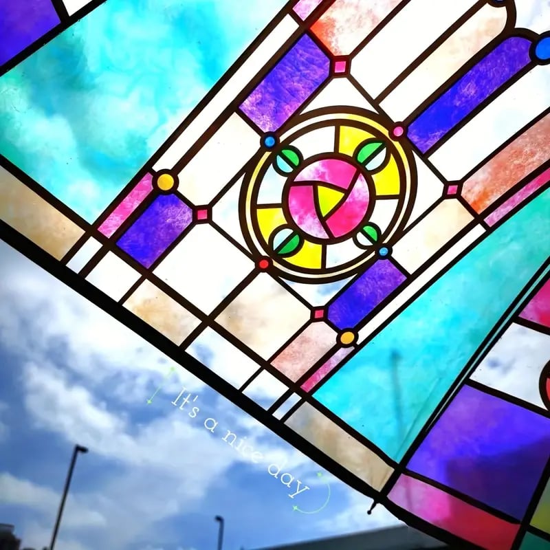 🏆 50K+ SOLD!🔥Vintage Stained Glass Automatic Umbrella