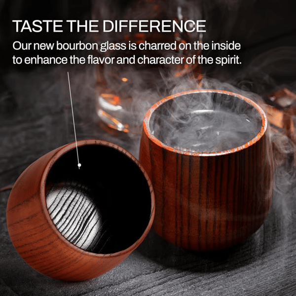 Handmade and Charred Drinking Vessel -Original Wooden Bourbon Drinking Glass