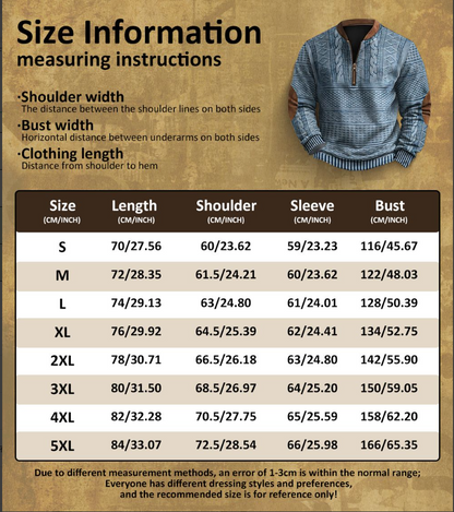 Unisex Long Sleeve Half-zip Crew Neck Sweatshirt - Random Style