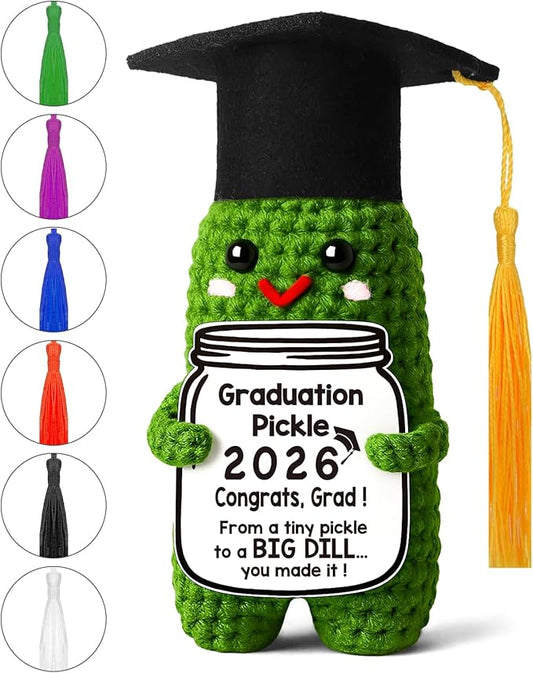 🎓🥒Funny Graduation Pickle – Handmade Crochet Grad Gift🧶🎁