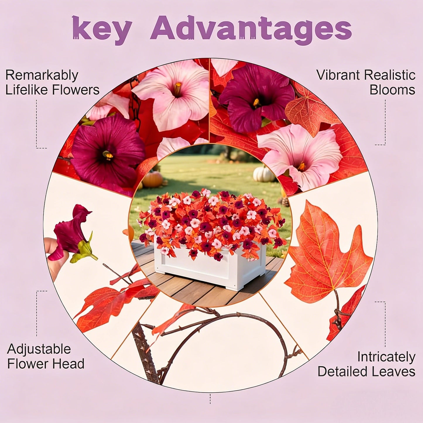 🌺🌷Artificial Fake Petunia Flowersfor Outdoor Decoration ✨(2Pcs)