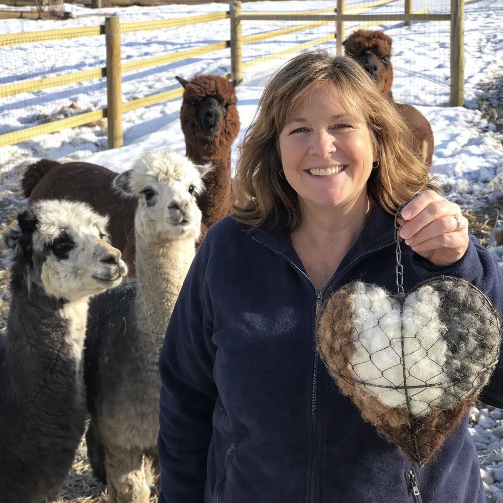 🕊️🕊️ Handmade Alpaca Fiber Bird Nesting Heart🕊️🕊️