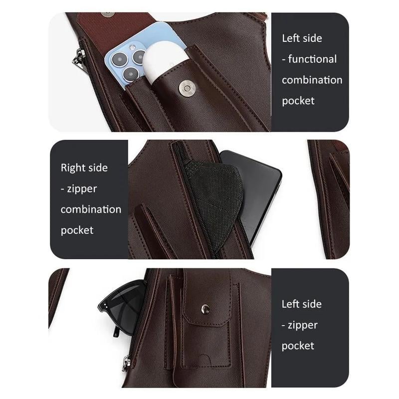 PU Leather Adjustable Underarm Shoulder Bag for Men & Women