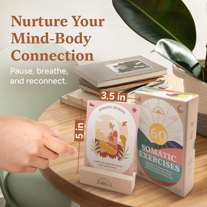 🌿60 Somatic Therapy Exercise Cards🧠Your Nervous System Reset for Daily Calm 🥳📖 Step-by-Step Guidance - Beginner Friendly