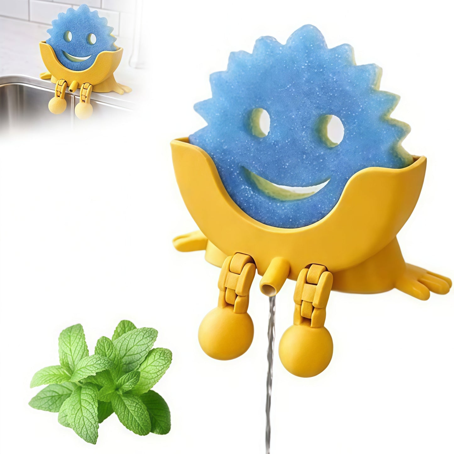 Smiling Eggshell Sponge Drainer Stand