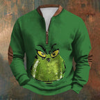 Unisex Long Sleeve Half-zip Crew Neck Sweatshirt - Random Style