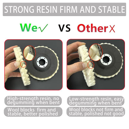 🔥Premium Wool Felt Polishing Flap Disc for Angle Grinders – Effortless Mirror Finish