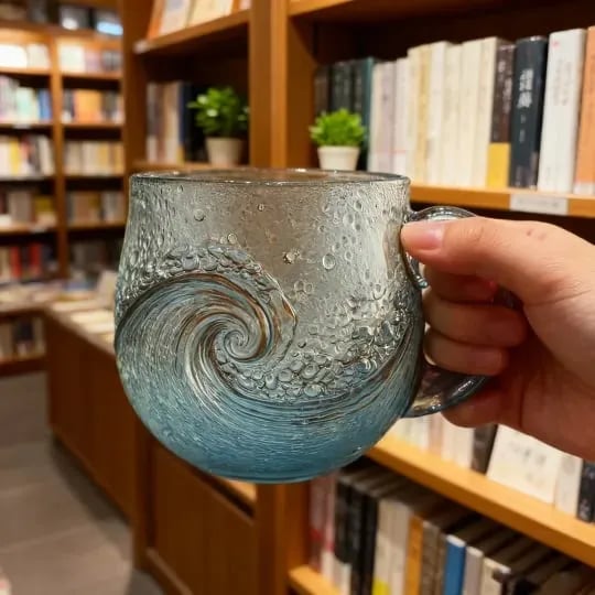 🎄Christmas Best Gifts🔥Unique Handcrafted Sea Glass Ocean Wave Mug🎁Free Gifts